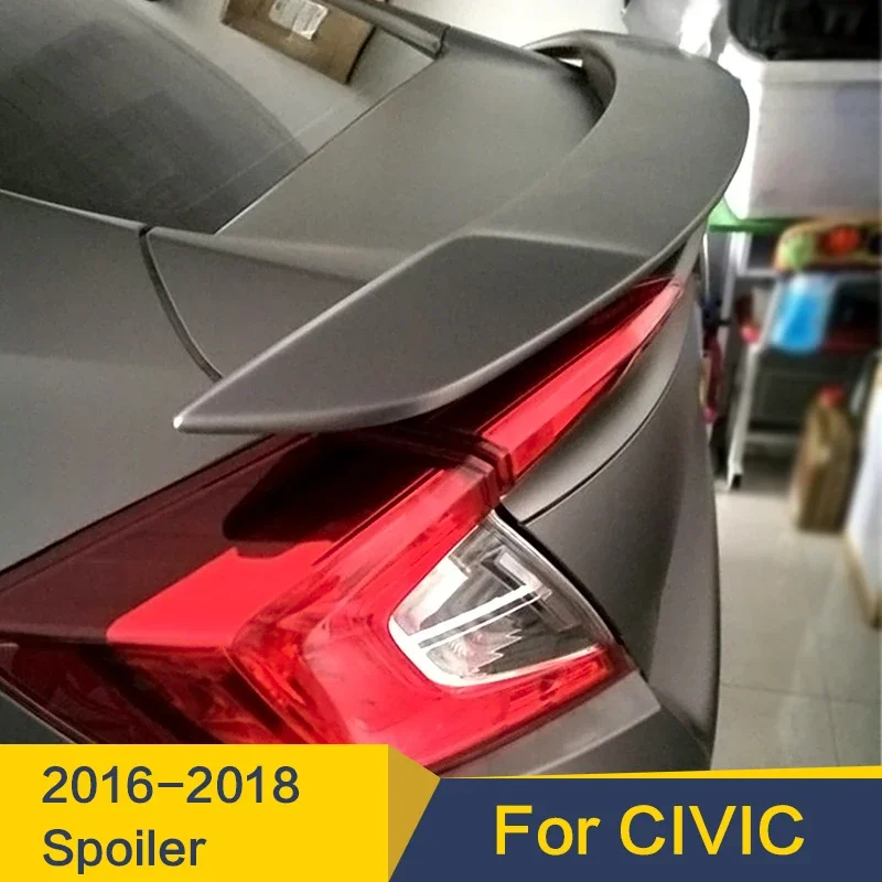 Krídle SPOILERS Zadné veko pre veko pre Honda Civic SPOILER 2016 - 2018 ABS Material Material Decotion DECORÁCIA ZDRAVODENÉ AKO