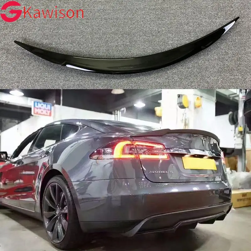 Krídlenie spojlera zadného kmeňa uhlíkových vlákien pre Tesla Model S 2014 - 2019