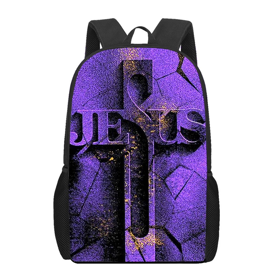 Kríž 3D Print School Bag pre teenager girls Primárne deti batohové tašky Detské knižné bookbag Satchel Batch Batoh
