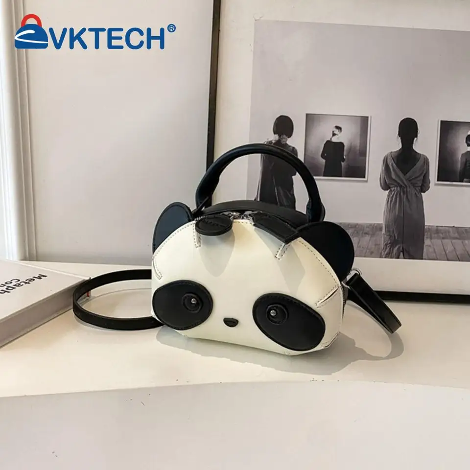 Krížová kabelka pre ženy Panda Tvar Hobo Bag Pu kožená nastaviteľná remienka Spojka Kabelka Satchel Cupel na cestovanie