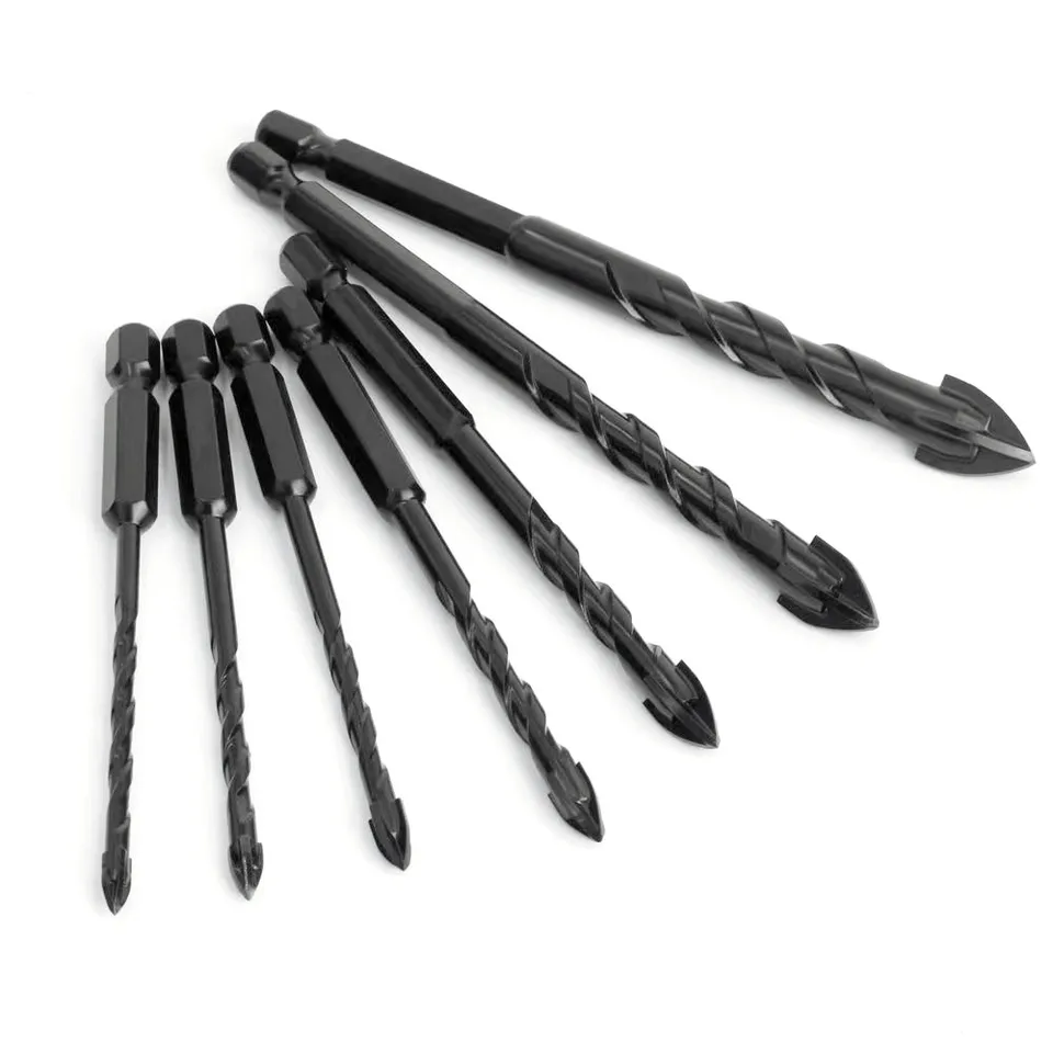Krížový šesťuholníkový keramický vŕtací bit bit, sklenený keramický betón, otvárač tehlových otvorov, trojuholníkový vŕtací vŕtač