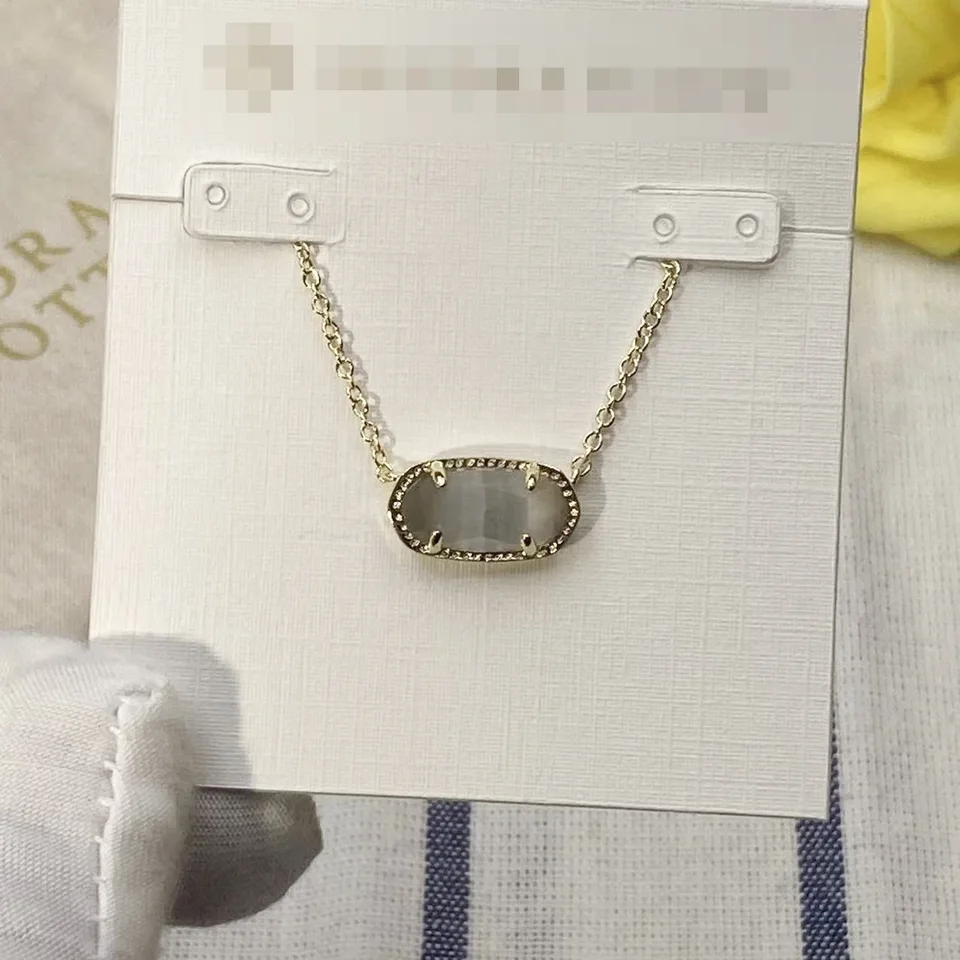 KS Európsky a americký nový retro ušľachtilý elegantný všestranný temperament jedinečný dizajnér Gray Opal Dámsky náhrdelník