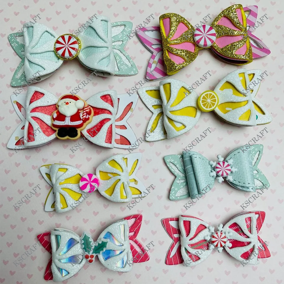 KSCraft Pumpermint Candy Bow Cutting Dies Stencils pre domácich majstrov