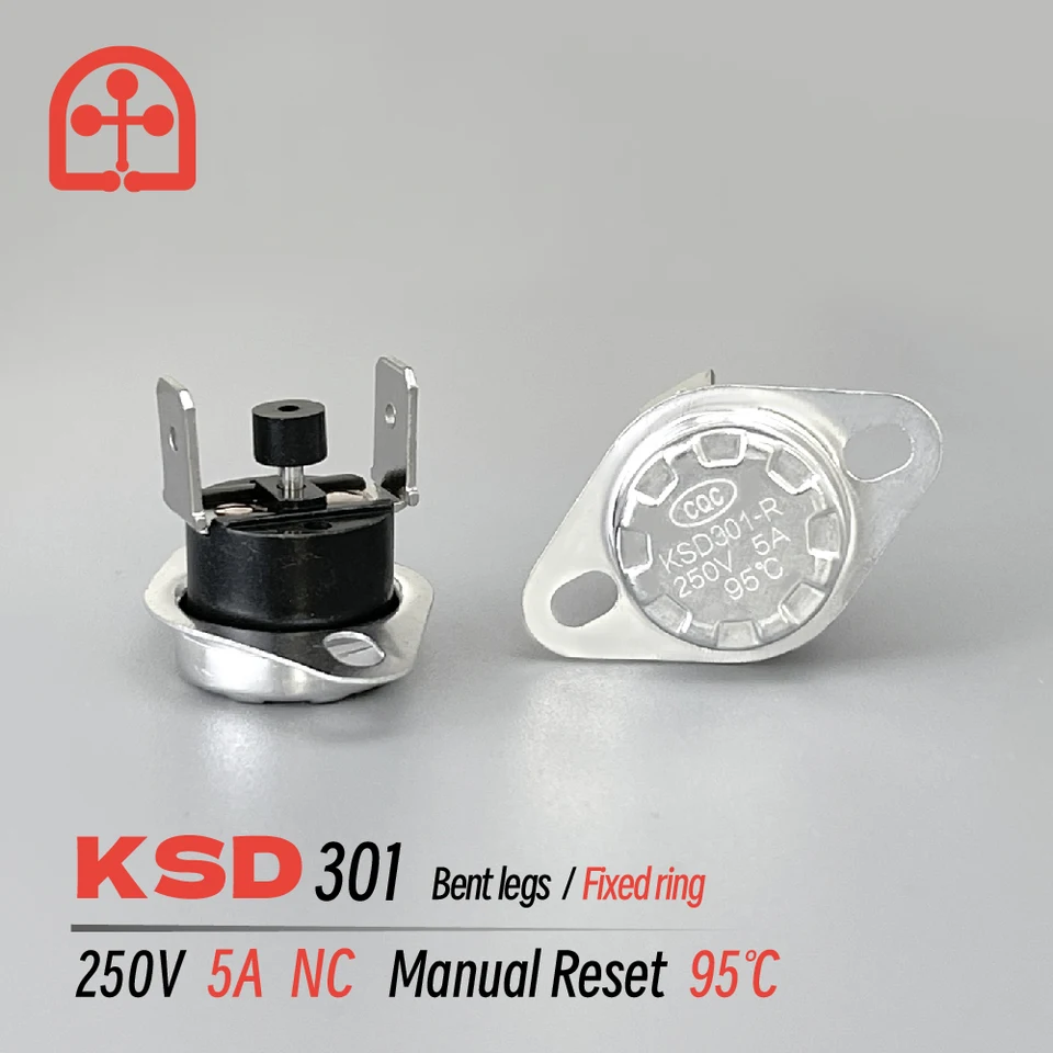 KSD301 250V 5A 95 Celsuis Stupel Normálne uzavretý teplotný chránič tepelného medzného chrániča pre dávkovač vody