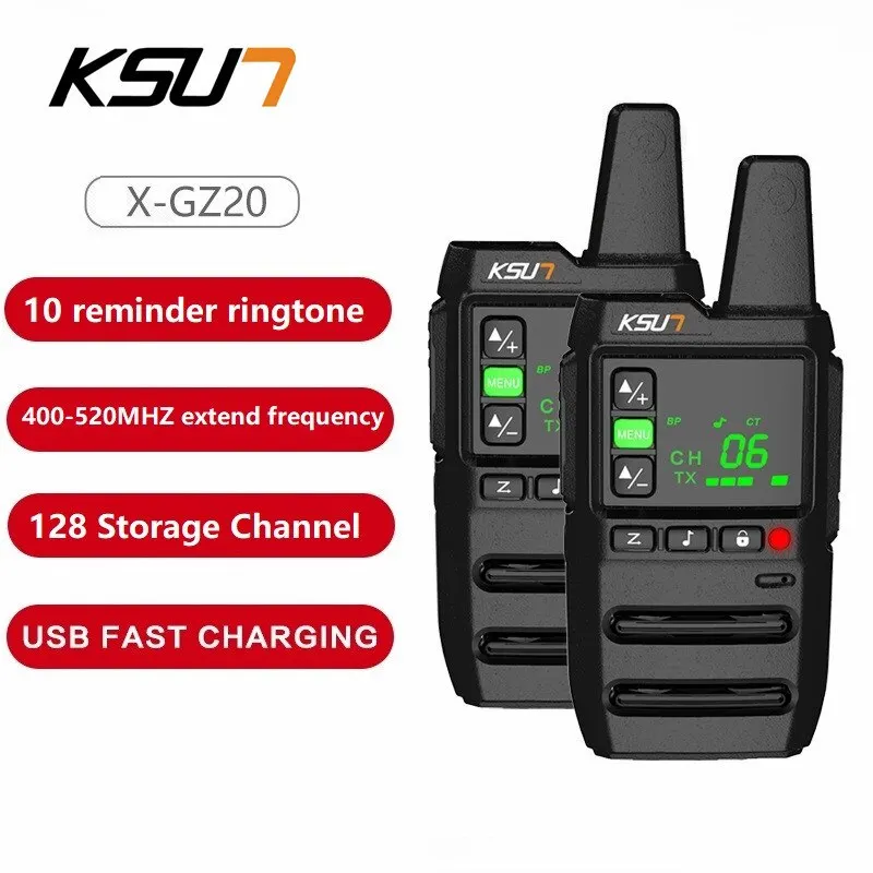 KSUT GZ20 Walkie Talkie 2 PC zahŕňal Rádio Radio ComumicAdor Radio Station Prenosný bezdrôtový súprava pre kempingový bar hotel