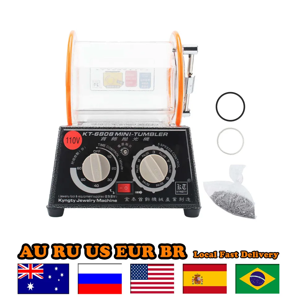KT-6808 3 kg rotačný pohárik povrchový leštičku šperky šperky na leštenie stroja Gem DIY Mini-tumbler dokončovacie nástroje