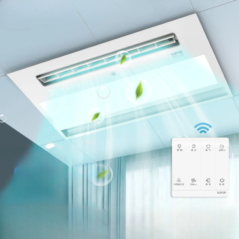 Kuchynská dvojitá obrazovka Cool Integrovaná stropná kúpeľňa vložená diaľkové ovládanie studeného ventilátora osvetlenie dve v jednom