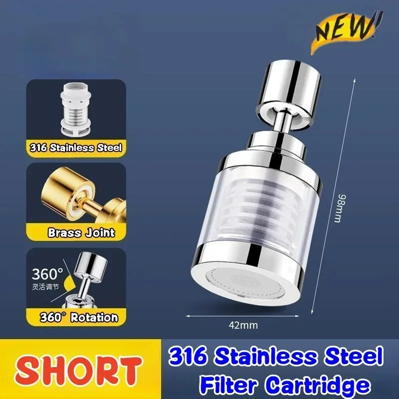 Kuchynský kohútik vodný filter Tap filter Bubbler Filter pre čistič filtrácie v kúpeľni Odstráňte chlórový ťažký kov.