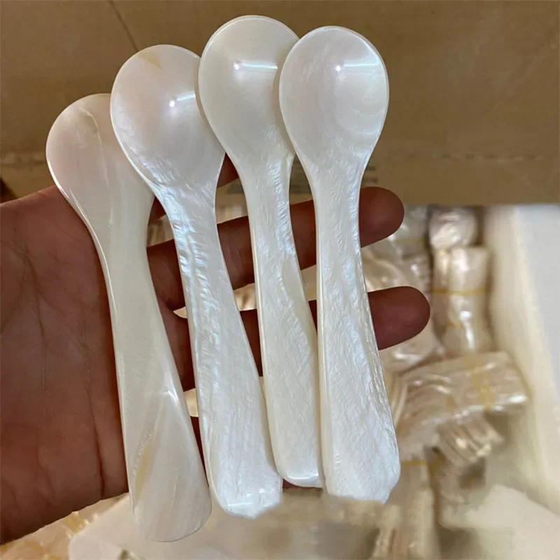 Kuchynský náradie 9-13 cm Prírodná škrupina ľadová lyžica kávová kaviareň kaviareň Matka z Pearl Seashells Miešanie lyžičiek čajové lyžičky remeslá