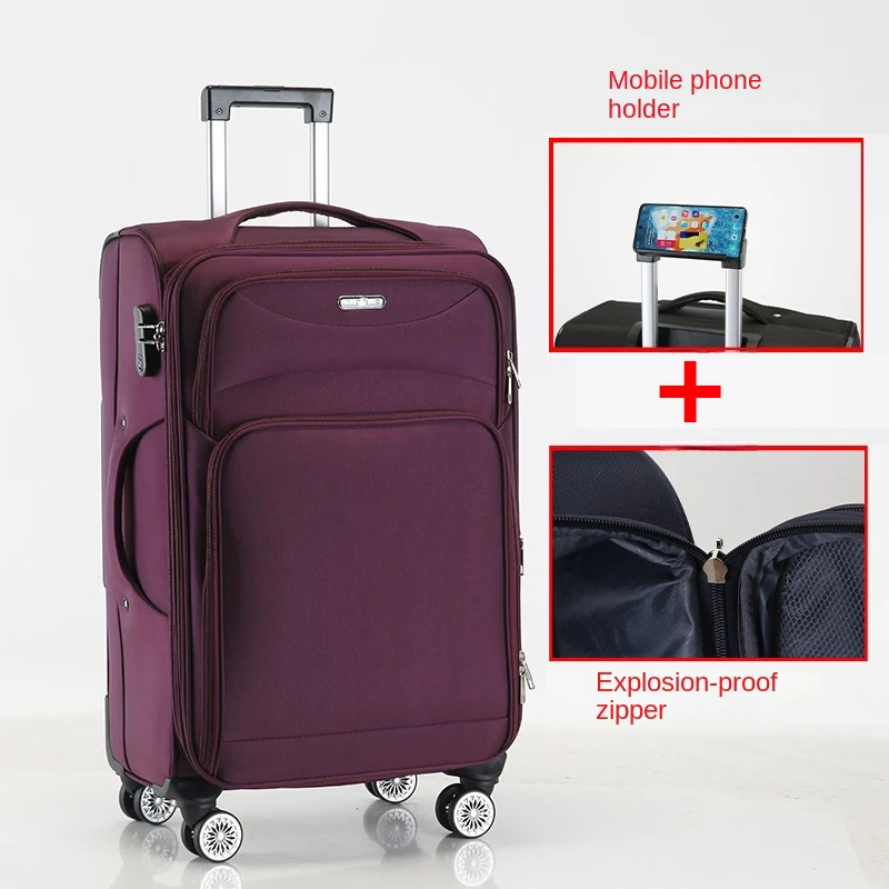 Kufrový oxford nová batožina s držiakom telefónu veľká kapacita 28 a 32 a 34 palcov heslo Trolley Case Case Cabin Cabin 18 