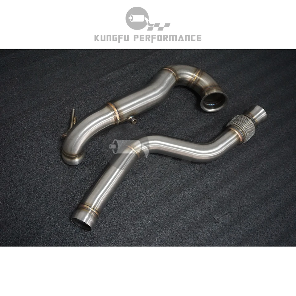 Kungfu výkonný výfuk 3,5 '' DECAT DACKPIPE pre M133 W176 AMG A45 CLA45 GLA45 MIDPIPE