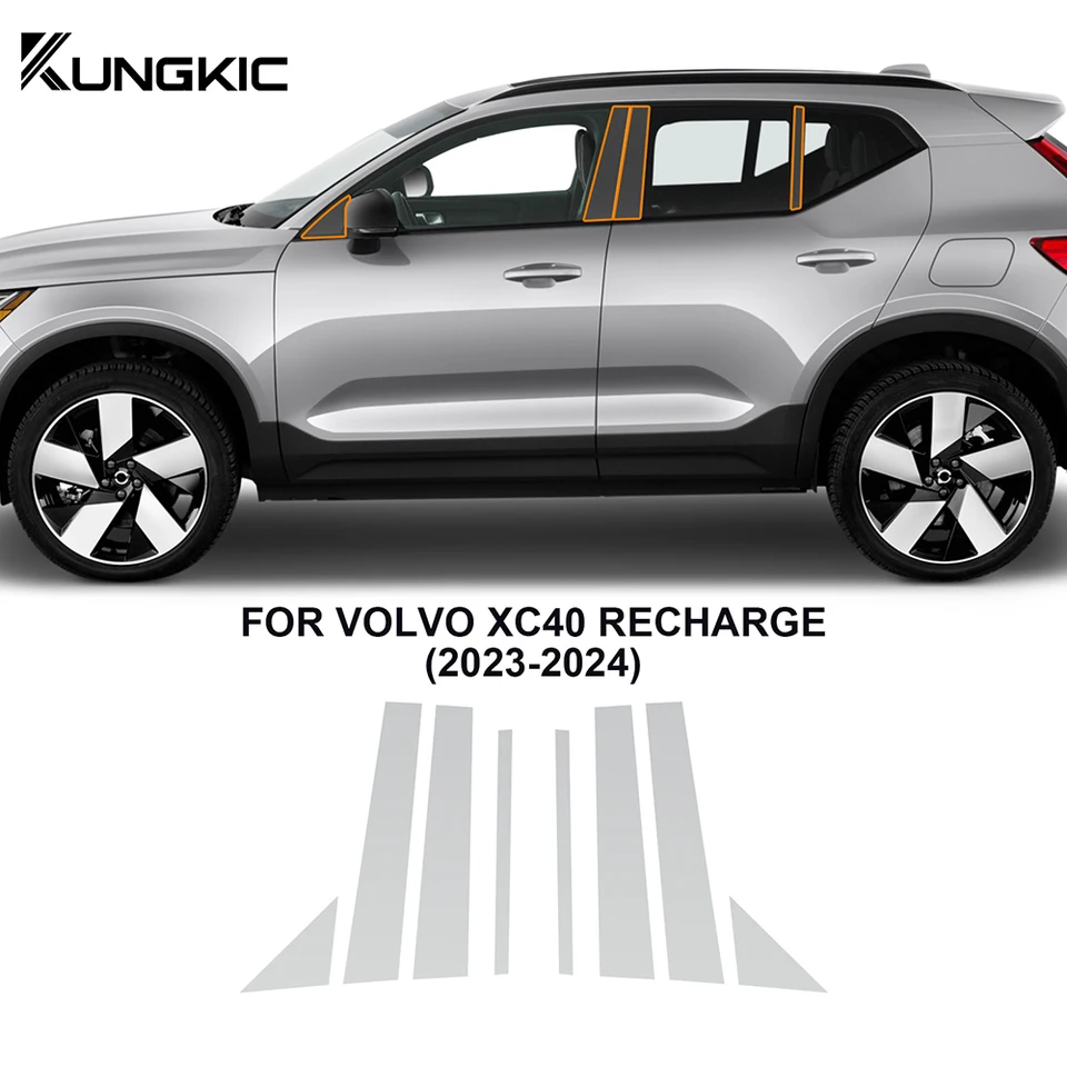 Kungkic pre Volvo XC40 Recharge 2023 2024 AB Piliery spätné svetlomet Svetlomet Car Paint Film Anti-Scratch vopred Cut TPU PPF