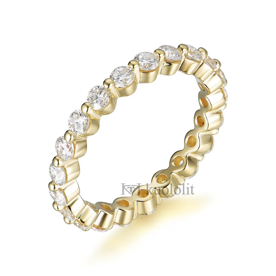 Kuololit Lab Diamonds Bubble Ring pre ženy 750 18k 14k 10k biele zlato def/vs diamanty Eternity Full Band pre zásnubnú párty