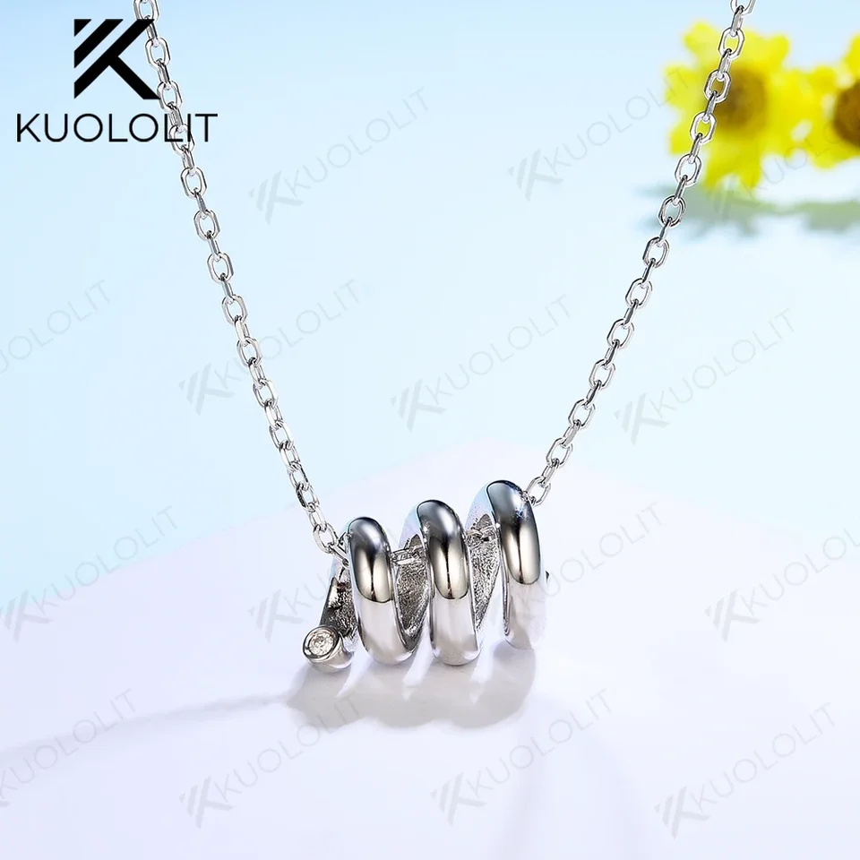 Kuololit Moissanit náhrdelníky pre ženy Solid 925 Sterling Strieborný špirálový tvar prívesok pre svadobnú angažovanosť Party Plate šperky