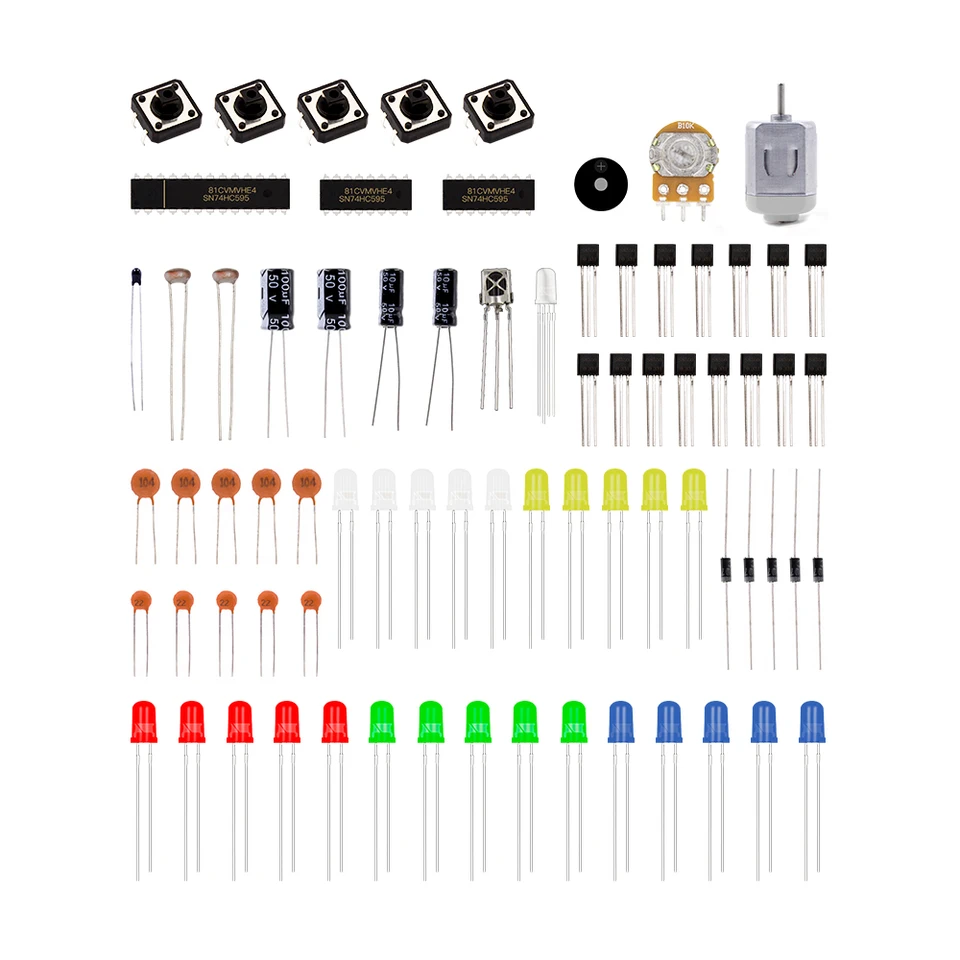 Kuongshun E4-4 Electronics Fans Fans Balíček D súprava s maloobchodnou skrinkou DIY Kit LED kondenzátor pre Arduino