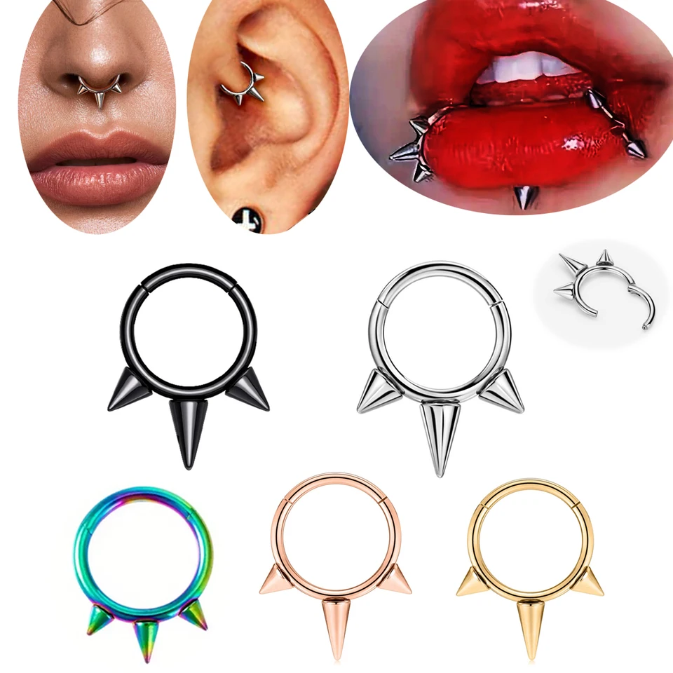 Kuperový prsteňový prsteň obruče sklonený septum obruč krúžok Tragus ring Ring Puncing Piercing Jewelry Labret Labret prsteň chrupavky náušnice 1,2 mm 8 mm