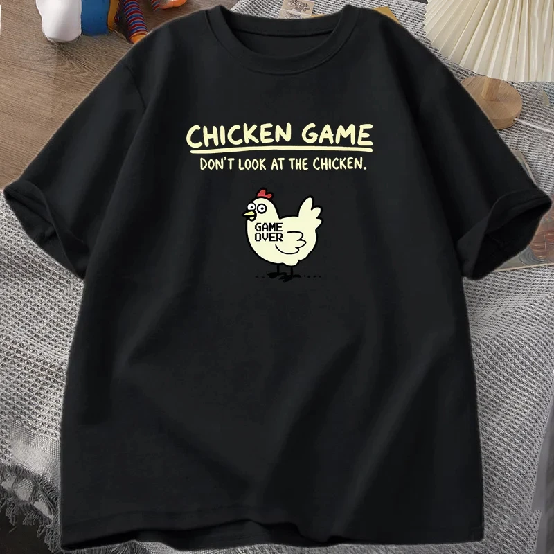 Kuracie hry Nepozerajte sa na kuracie vtipné tričká s krátkym rukávom o krk Grafické odpaliská dámske oblečenie Streetwear