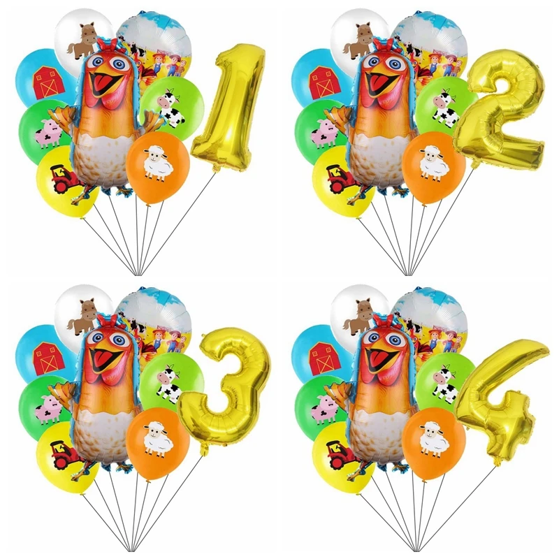 Kuracie mliečne farmy Chick traktor Ballons Happy Birthday