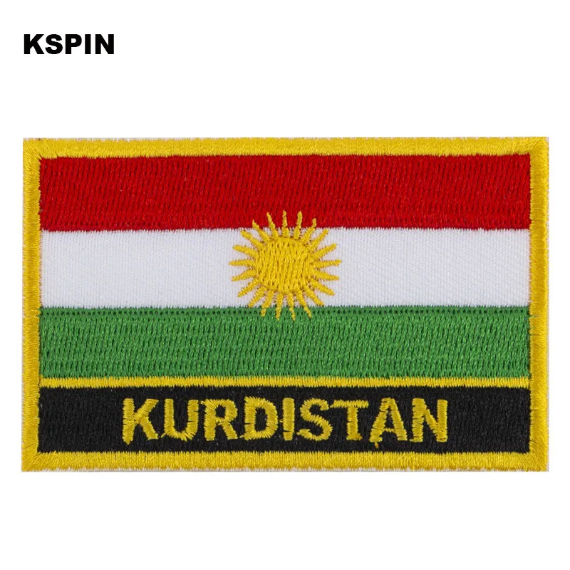 Kurdistanská vlajka vyšívacie záplaty železa na píle na prenosových záplatách šijacie aplikácie pre oblečenie v domácnosti a záhrade