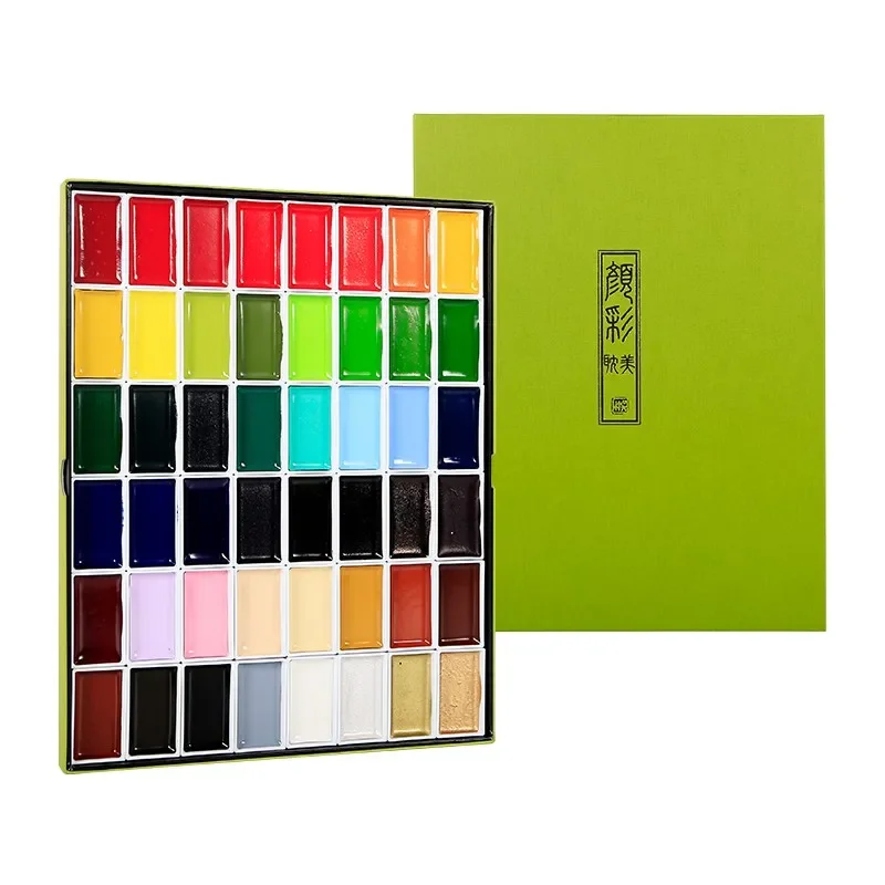 Kuretake Solid Watercolor Paint Set set 12/24/36/48 Farby Profesionálne farby vody pre maľovanie