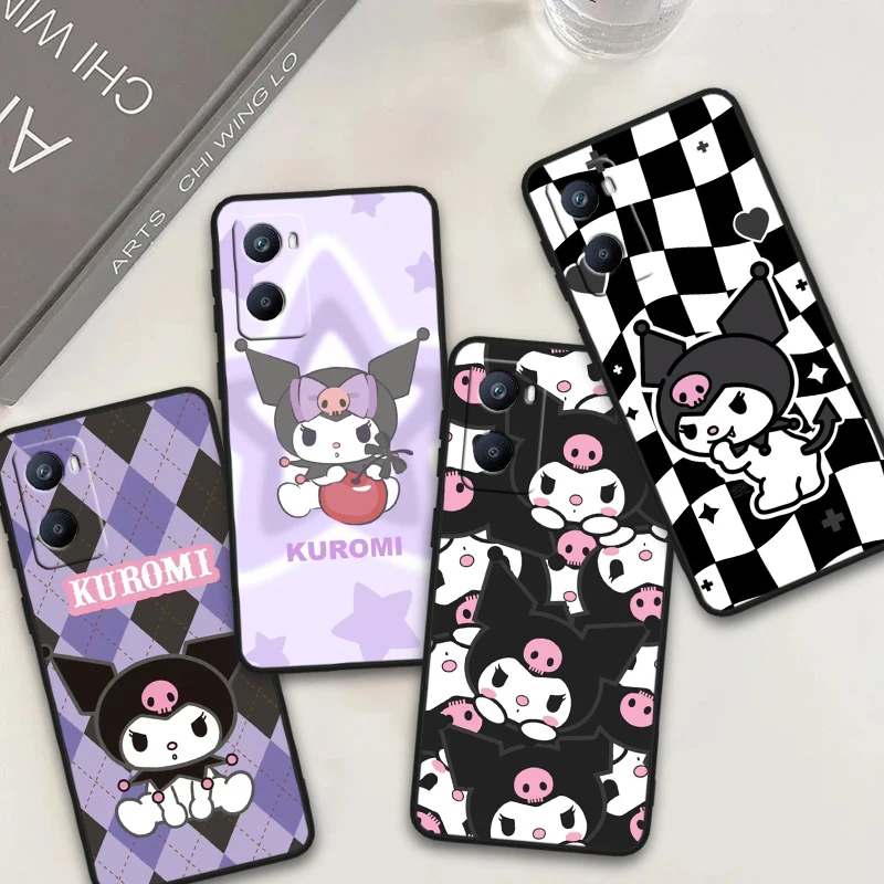 Kuromi Cute Cartoon pre Oppo Reno 10 9 8 7 6 5 4 Z SE Pro Plus Lite Soft TPU Shockproof Black Telefón puzdro