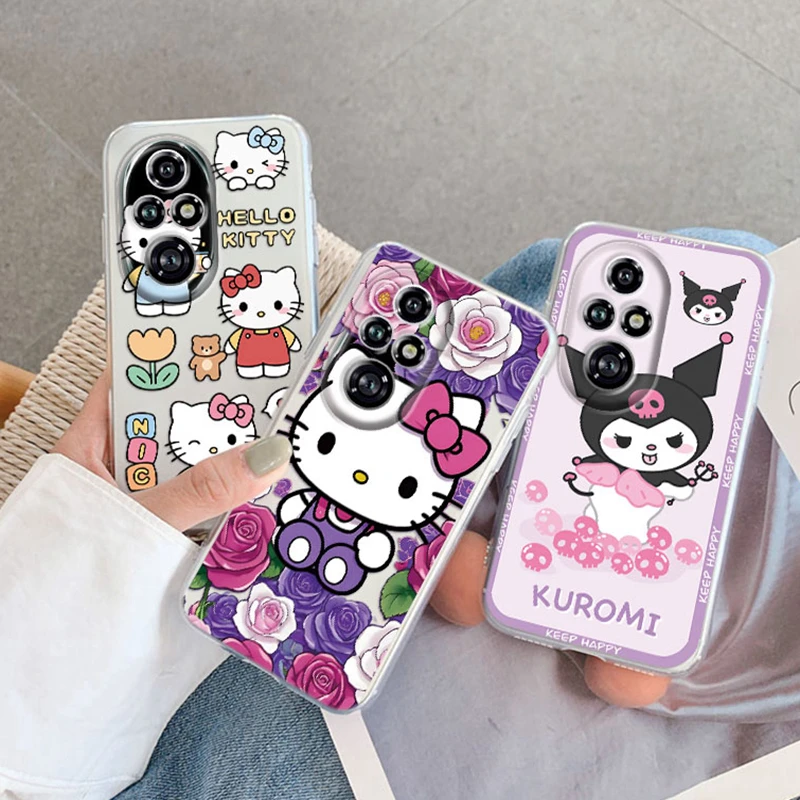 Kuromi Hello Kitty Cinnamoroll Telefon Pase pre Honor 200 90 Pro Lite X7A X7C X7B 200 90 SMART X7 70 50 X5 Plus Clear TPU Cover TPU