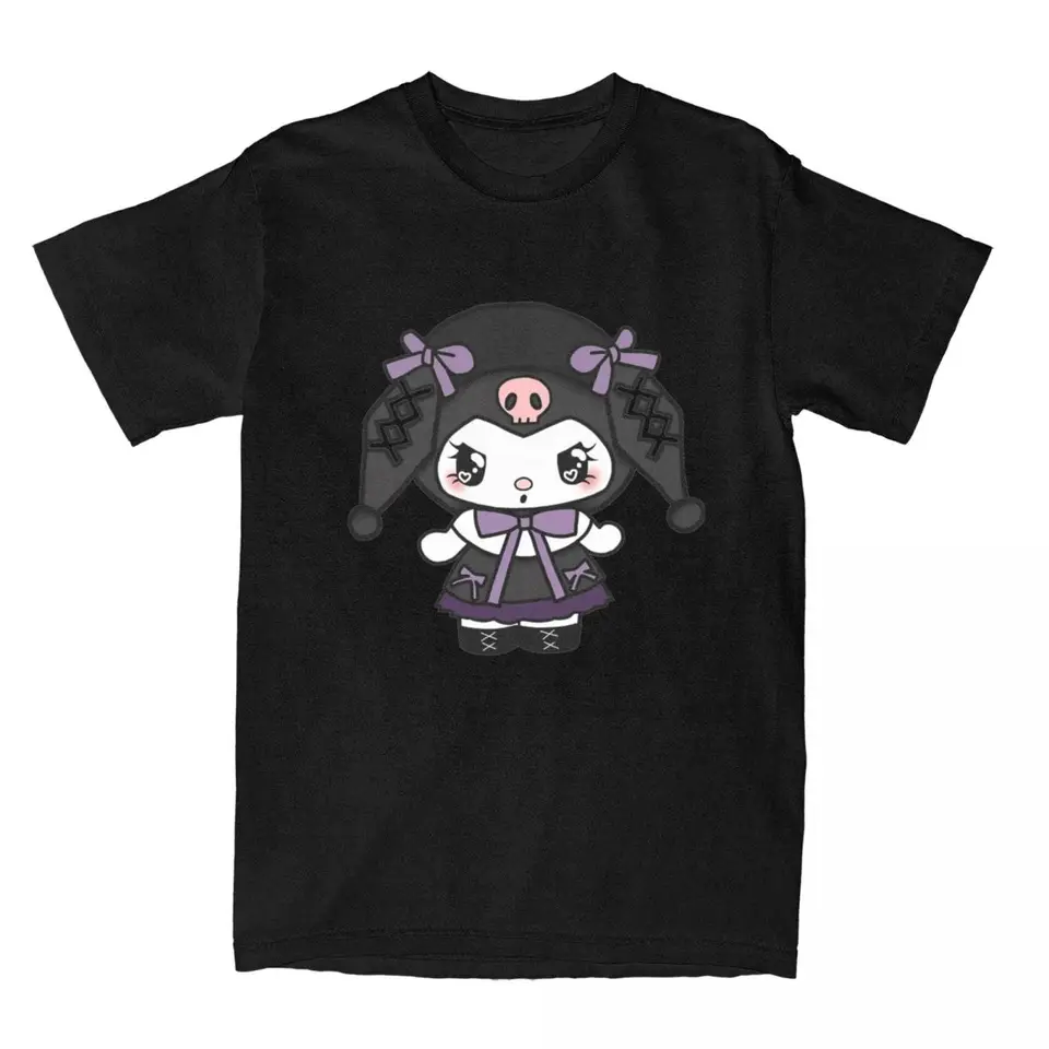 Kuromi lolita T košeľa zábavné O-krk Vintage Streetwear s krátkym rukávom Príležitostné bavlnené všestranné všestranné harajuku štýlové vtipné unisexové vrcholy
