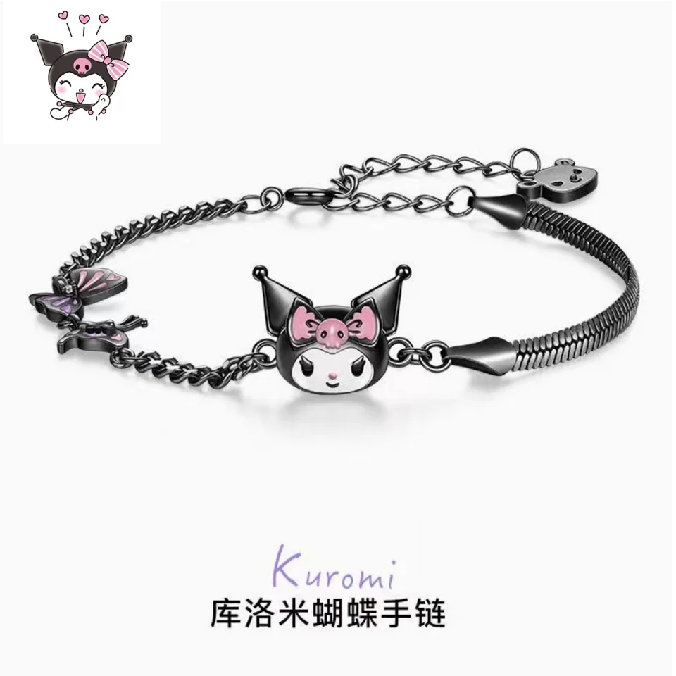 Kuromi Sanrio náhrdelník Vynikajúce šperky pre priateľku a najlepšie priateľské kúzla pre náramky Anime Halloweengift prívesok