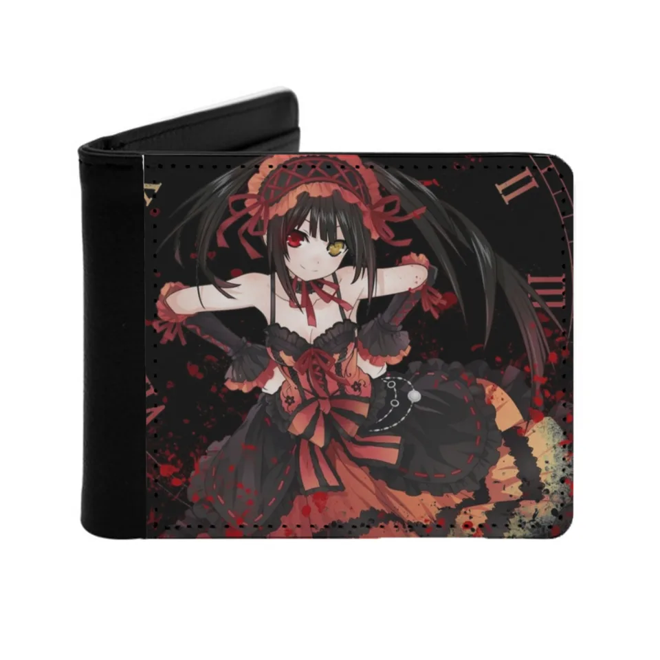 Kurumi Dátum Živé prispôsobené pánske kožené peňaženka Krátke vintage kabelka Kreditná karta peňaženka Tokisaki kurumi Dátum A Live Kotori