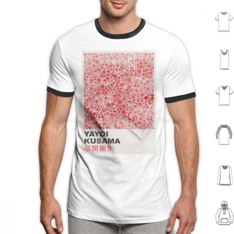 Kusama Yayoi Japnese T košeľa bavlnená muži ženy DIY tlač vintage abstrakt fanart 70s 80. rokov 90. roky retro výstava Minimalistka