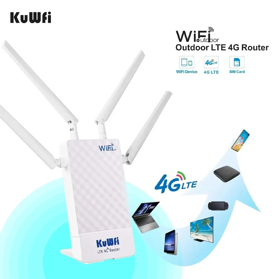 Kuwfi 4G CPE Outdoor Router 300 Mbps WiFi Router Externá anténa podporuje filtrovanie portov DMZ Mac IP Nastavenia pre IP fotoaparát