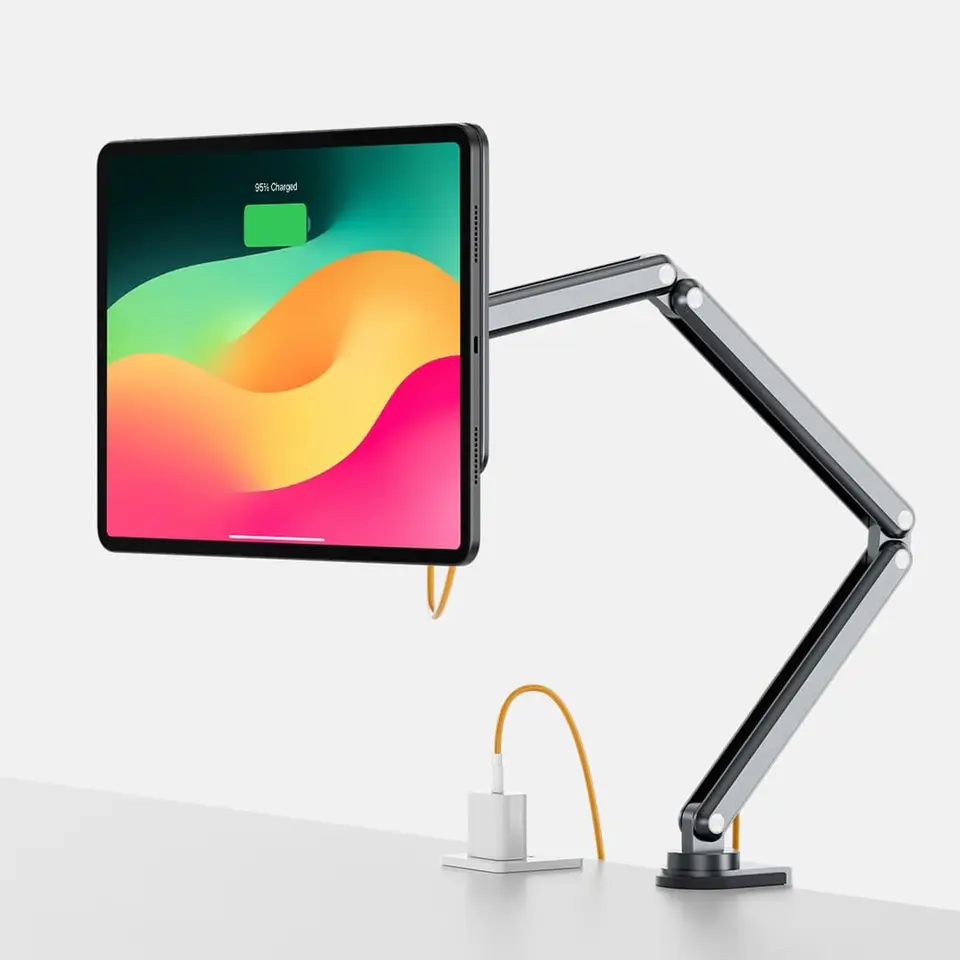 Kuxiu hliníková zliatina Zložitá magnetická nabíjačka pre iPad Pro 11/13 palca M4 (2024), 360 nastaviteľná stojan na tablety
