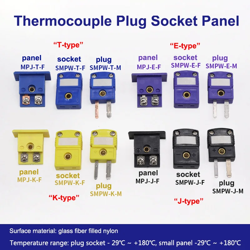 Kvalita 1pcs SMPW-K/J/T/E/-M/F MPJ-K/J/T/EF Termočlánok Plužná zástrčka a panelová konektor