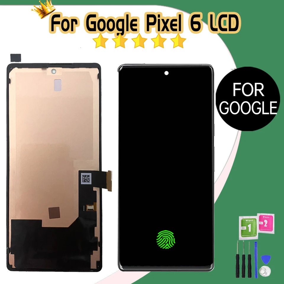 Kvalita AAA AMOLED pre Pixel6 GB7N6 G9S9B16 LCD s rámom pre Google Pixel 6 DISPLEY DISPITION DIGITIZERÁCIA Zostava Digitalizátora Replacemen