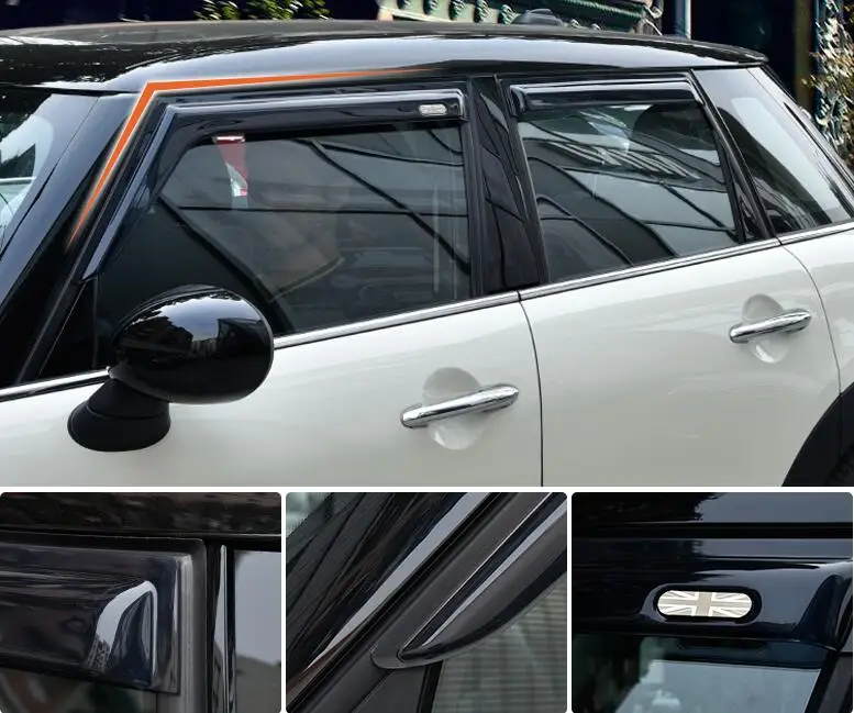 Kvalitný akrylový plastový materiál UV chránený štýl Venný priezor pre Mini Cooper F54 F55 F60 Countryman R60 (4 ks/set)