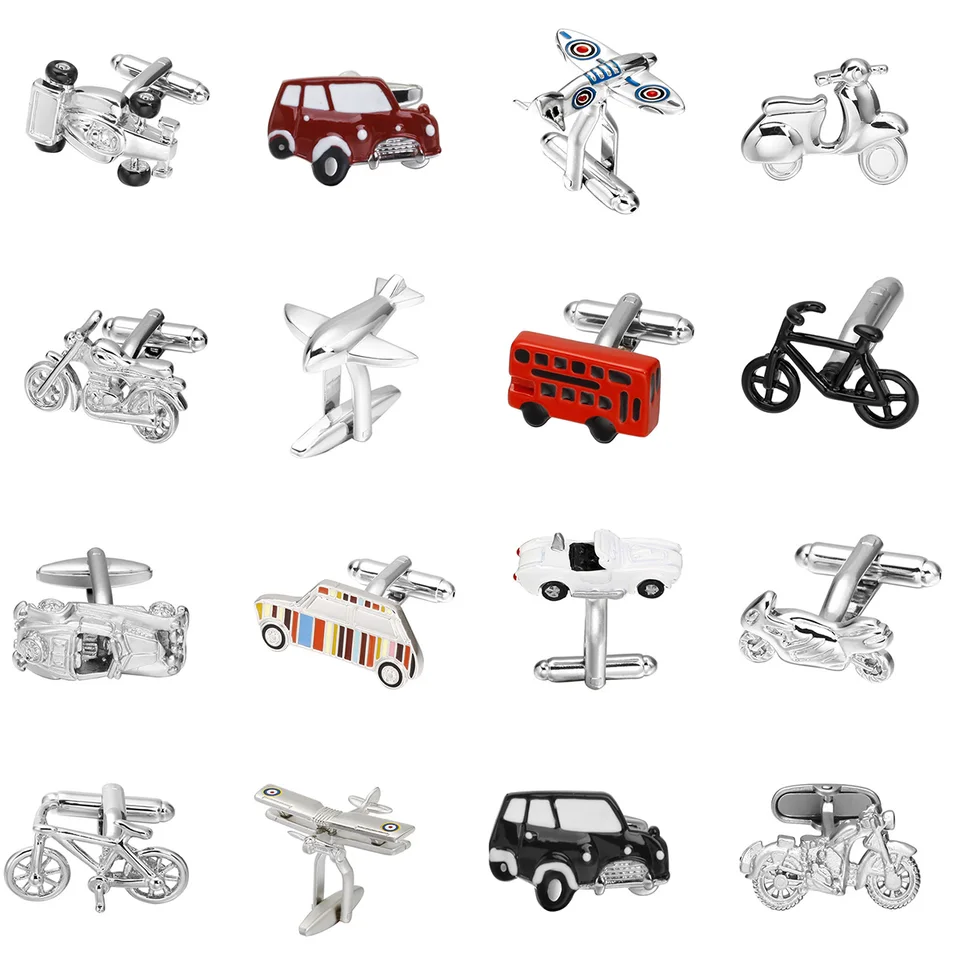 Kvalitný mosadzný materiál vysokokvalitný automobil/motocykel/letún/čln/bicykel Cufflinks Módne pánske košele Cufflinks