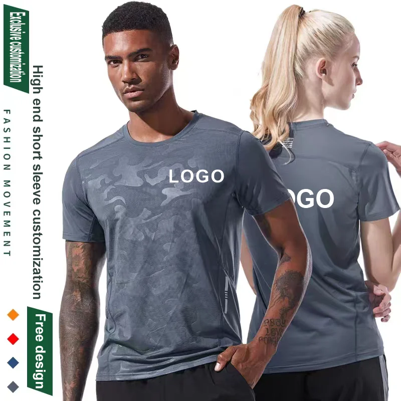 Kvalitný športový rýchle sušenie tričko Tričko Custom Logo Round Brck Výšivky Polyester Tlač osobných dizajnu Tops 2023