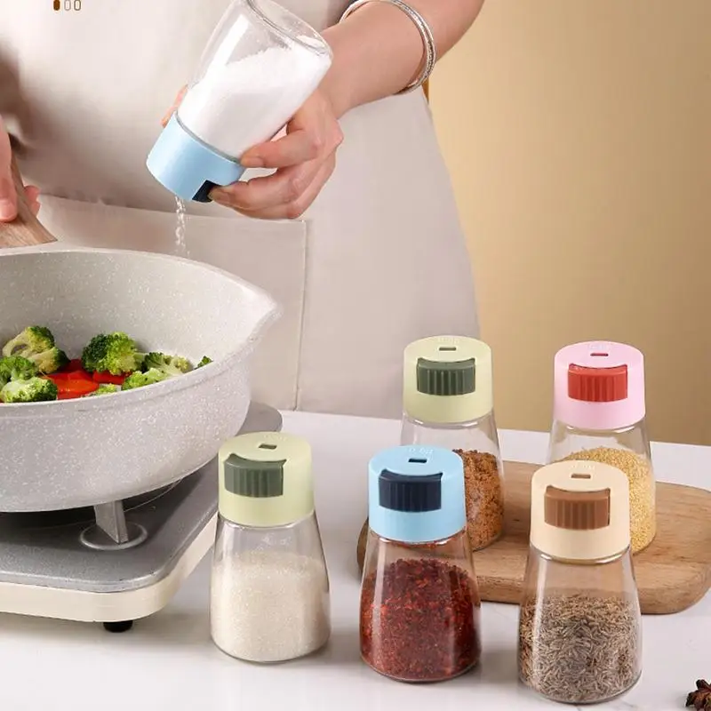 Kvantitatívna soľná trepačka na kontrolu soľ Salt Shaker Jar posypte soľný nástroj Zmerajte solu korenie kuchyňa Kuchynské korenie fľašu