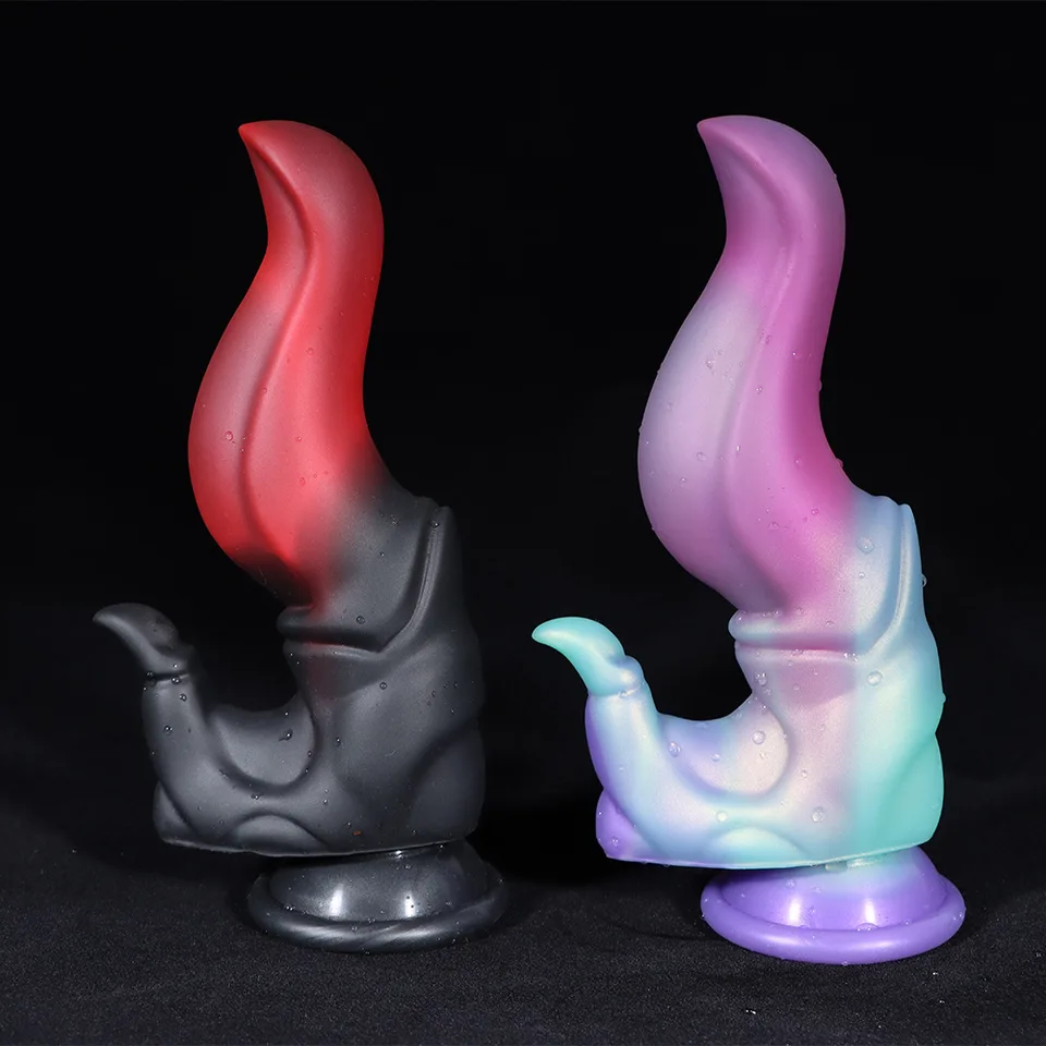 Kvapalný silikón s dvojitým jazykom Umelý penis pre mužov a ženy so zmiešanou farbou vaginálna stimulácia Dildo Dospelý sexuálny produkt