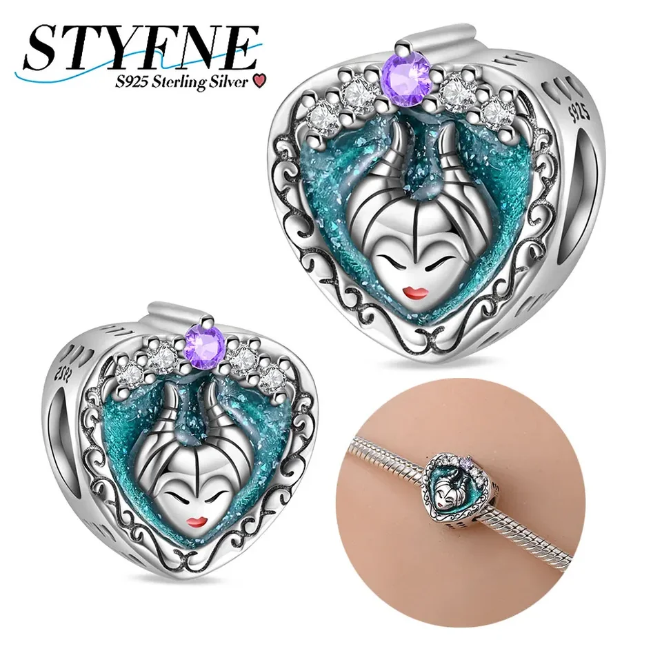 Kvetina Maleficent Parads Parl Fit Pandora 925 Sterling Silver Originálny náramok Šperky DIY doplnky pre darčeky pre ženy