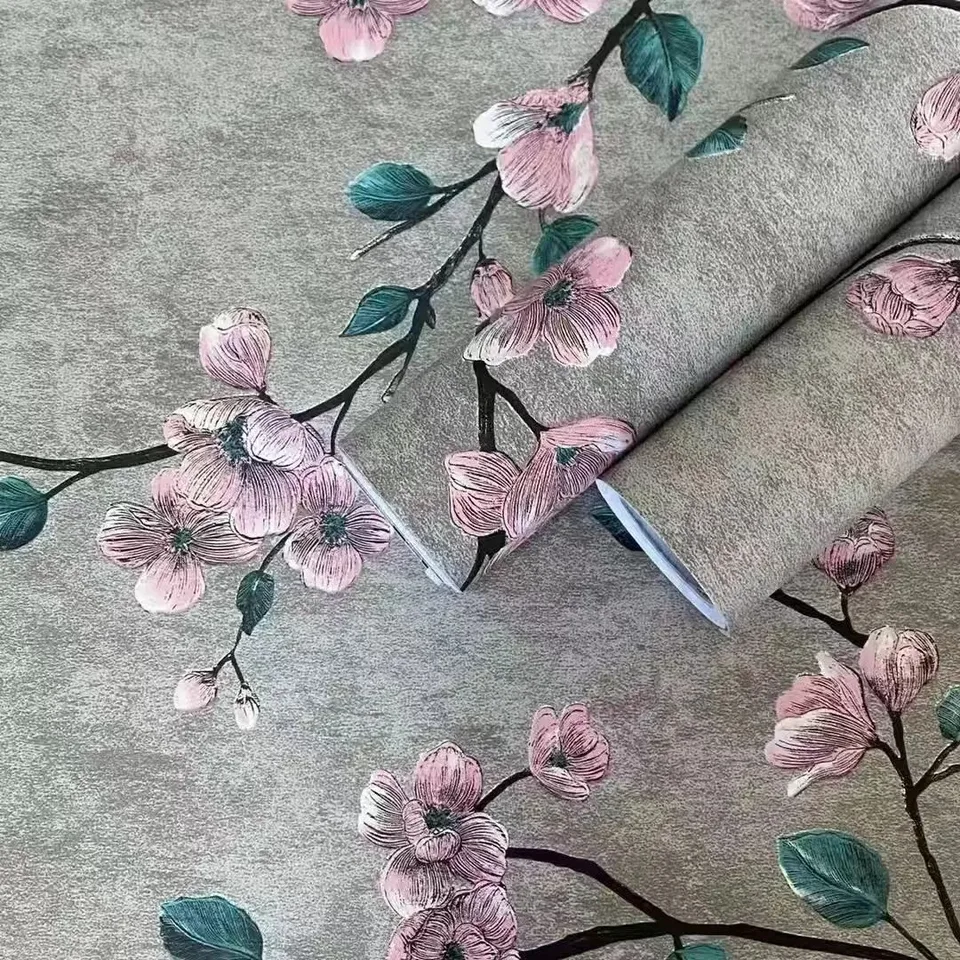 Kvetinová tapeta sivá šupka a palica tapety kvetina Self Adhesive Wall Paper Roll Odnímateľný kontaktný papier dekoratívne