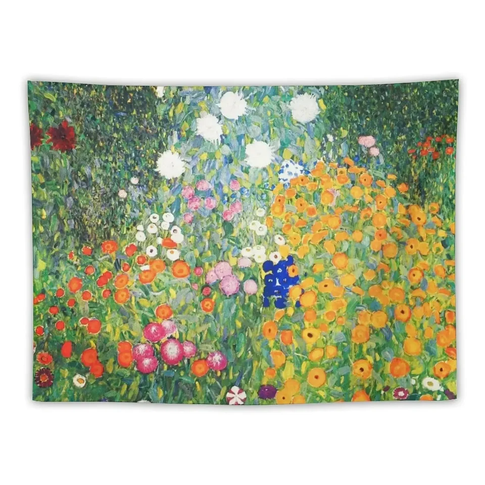 Kvetinová záhrada od Gustav Klimt Tapestry Room Estetická dekorácia stena zavesená stena tapiséria