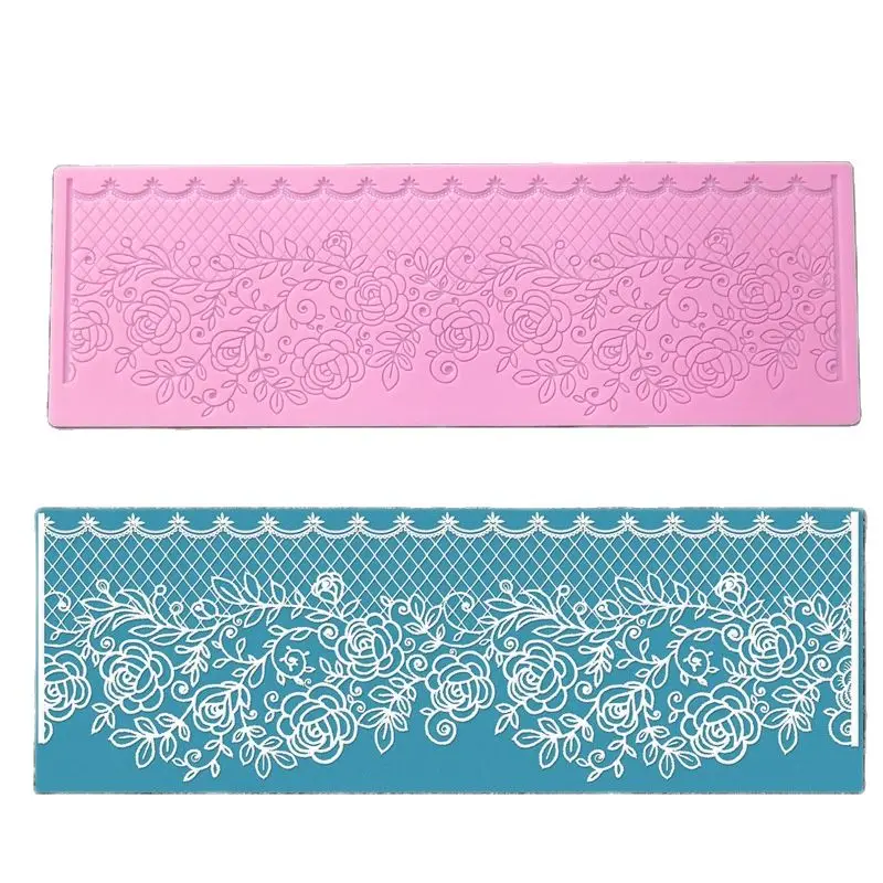 Kvetinová čipka DIY Silikónová forma na zdobenie koláčov Nástroje na pečenie pečivo pleseň Silikónová rohož Fondant K880