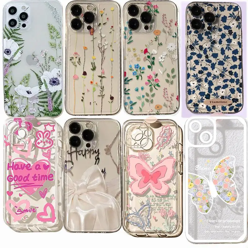 Kvetinové puzdro pre Infinix Poznámka 30 40 30i Hot 40 Pro 30 Play 30i Tecno Spark 10 20 Pro Camon 30 19 Neo Flower Butterfly Cute Cover