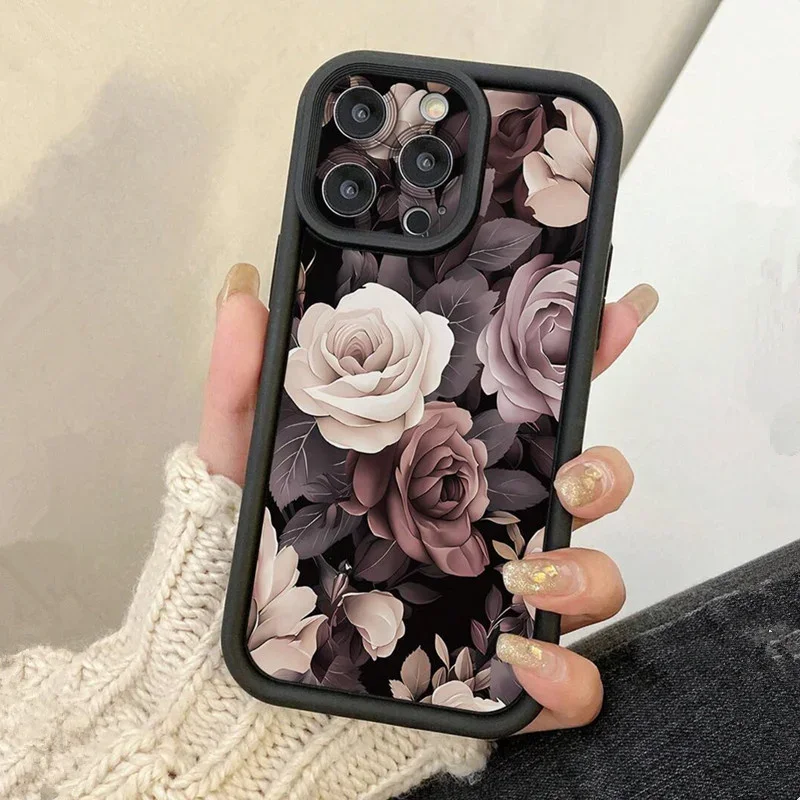 Kvetinový dizajn Zhruba pre puzdro na telefónne telefóny pre Samsung A53 A55 A54 5G A52 A34 A35 A14 A13 S24 Ultra S23 S22 S21 Fe Plus Cover Plus Plus