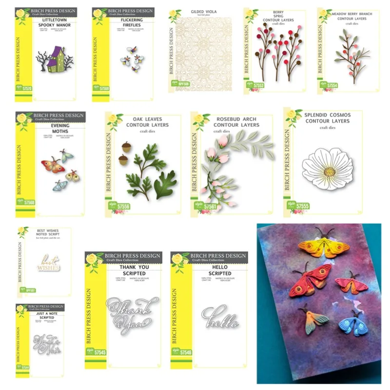 Kvety kvety Viola nádherné pozlátené kozmos bobule svetlovery strašidelné mory kovové rezanie matričiek známky zo scrapbooking