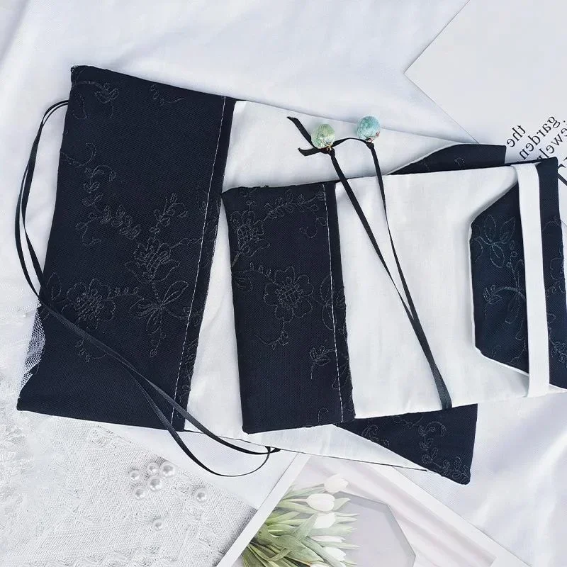Kvety notebook】 Originálny textilný obal ， v produktoch 【Čierny ručný obal na ruky vyrábaný ručným obalom Remeslá kniha Denník
