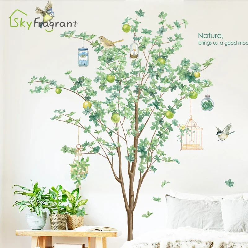 Kvety Rastliny stromové nálepky pre obývaciu izbu domovská spálňa šatníka na stenu dekorácie Self Adhesive Vinyl Sticker Tapeta