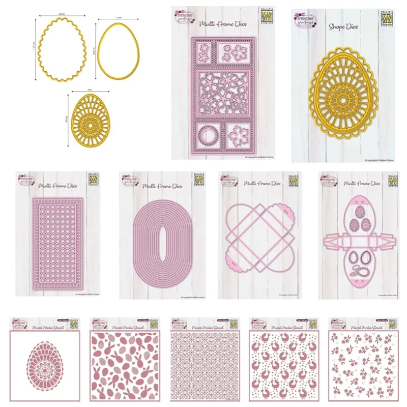 Kvety s vaječnými krabicami Veľkonočné zajačiky kuracie kovové rezanie matrice silikónové pečiatky scrapbooking šablón Photo album karta DIY papier