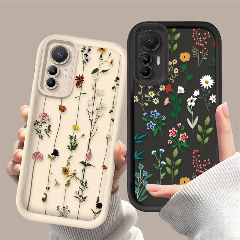 Kvety trávnaté rastliny matné puzdro pre xiaomi 14t 13t 12t 11t 13 12 11 lite 5g ne poco x6 x5 f6 f3 f3 x4 gt x3 nfc m5s c65 m6 pro